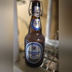 Kulmbacher Beer Bottle with Blue Label